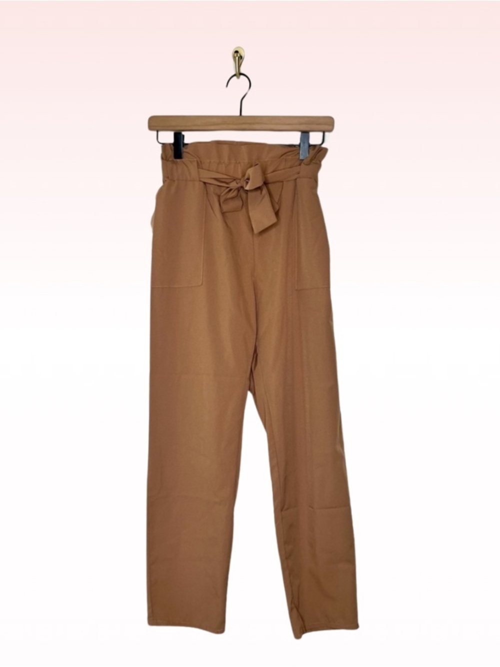 Khaki paper bag tie pants (Sz S/M)